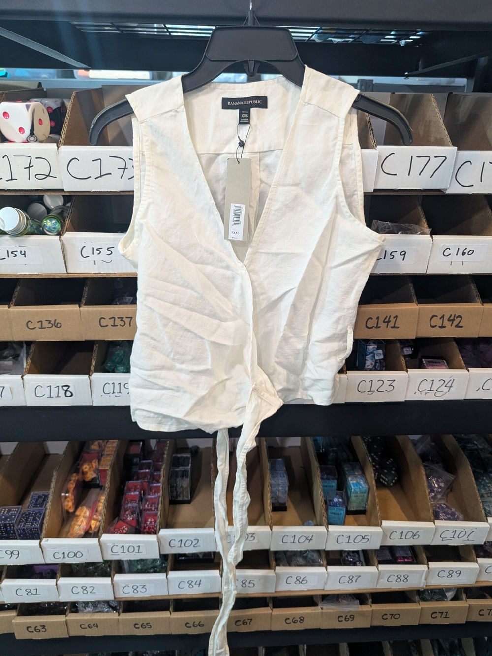 Banana Republic Women's White Tie-Front Sleeveless Top | XXS